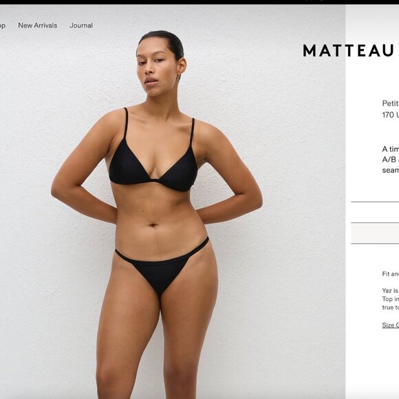 NWT Matteau Petite Triangle Top and Bottom, Black Size 2 - Picture 1 of 8